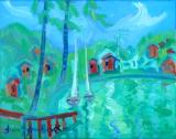 Caribbean Art - Janice Sylvia Brock - Mooring